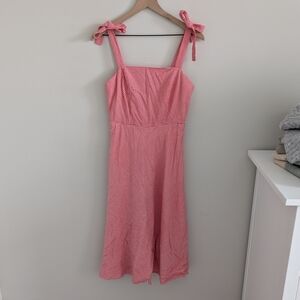 Draper James RSVP Red Gingham Bow Strap Midi Dress